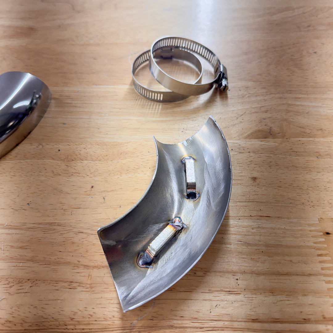 5" / 45 Degree Curved Stainless Steel Heat Shields