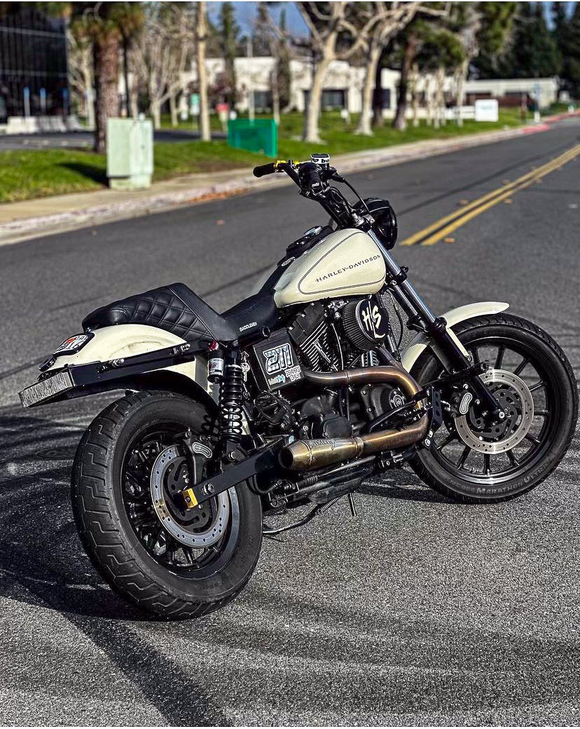 2006–2017 Harley Dyna motorcycle with Stealth Pipes exhaust system installed – stainless muffler upgrade, photo 18 of 18