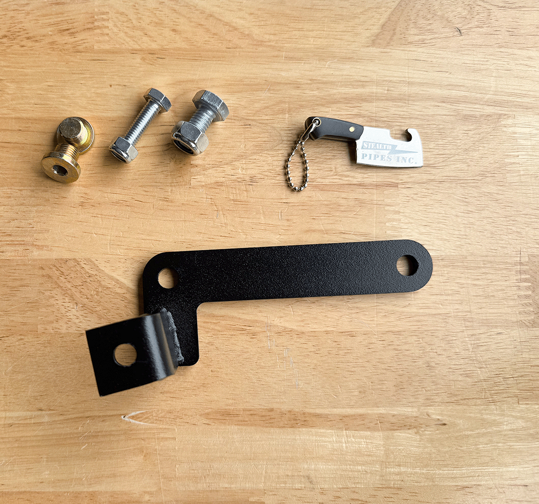 Stealth Pipes Indian Scout High Performance Exhaust Reverse Cone Turnout Pipe Bomb Muffler Bracket Hardware Stainless Steel, photo 20 of 21