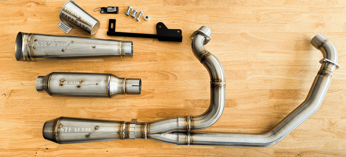 Stealth Pipes Indian Super Chief High Performance Exhaust Reverse Cone Turnout Pipe Bomb Muffler Bracket Hardware Stainless Steel, photo 8 of 16