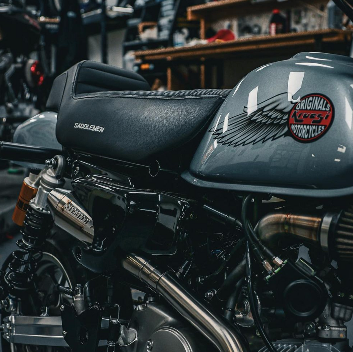 Honda Monkey with Stealth x Kruesi Originals exhaust system – rear angle showing stainless muffler, photo 12 of 12