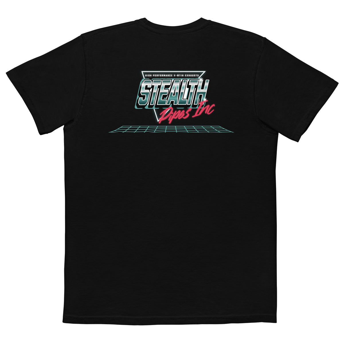 Stealth Pipes Tha Grid T-shirt in black – FXR inspired retro logo detail, photo 2 of 6