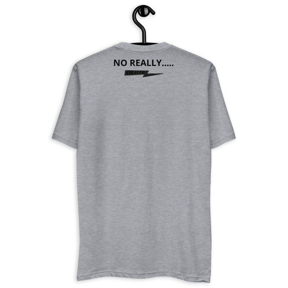 Back of white No Really T-shirt featuring Stealth Pipes Inc. branding, photo 6 of 8
